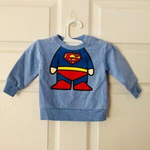 DC Comics Justice League Cute Superman Baby 9M Sweater with Printed Cape